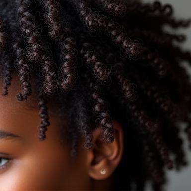 Perfectly styled natural curly hair